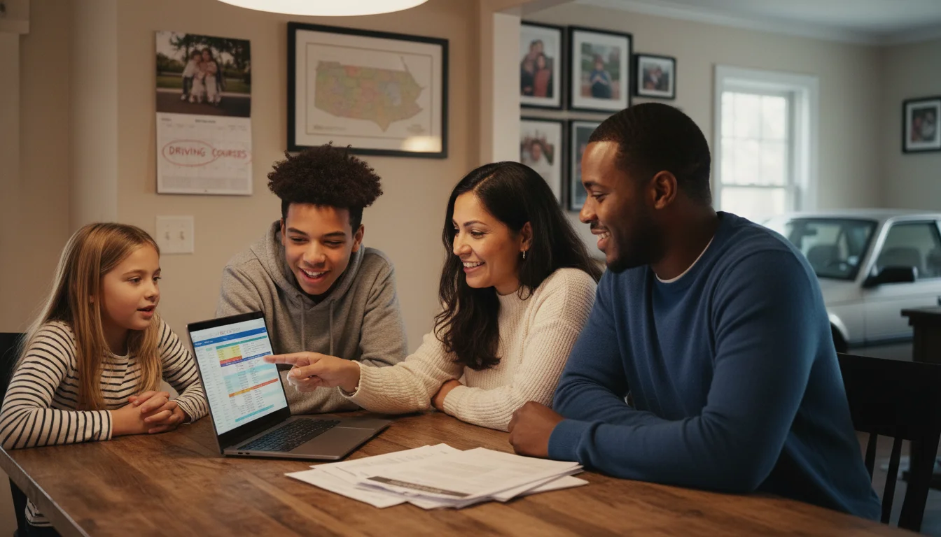 Family teaming up to compare cheap PA auto insurance quotes for 17-year-old driver—smart moves ahead!